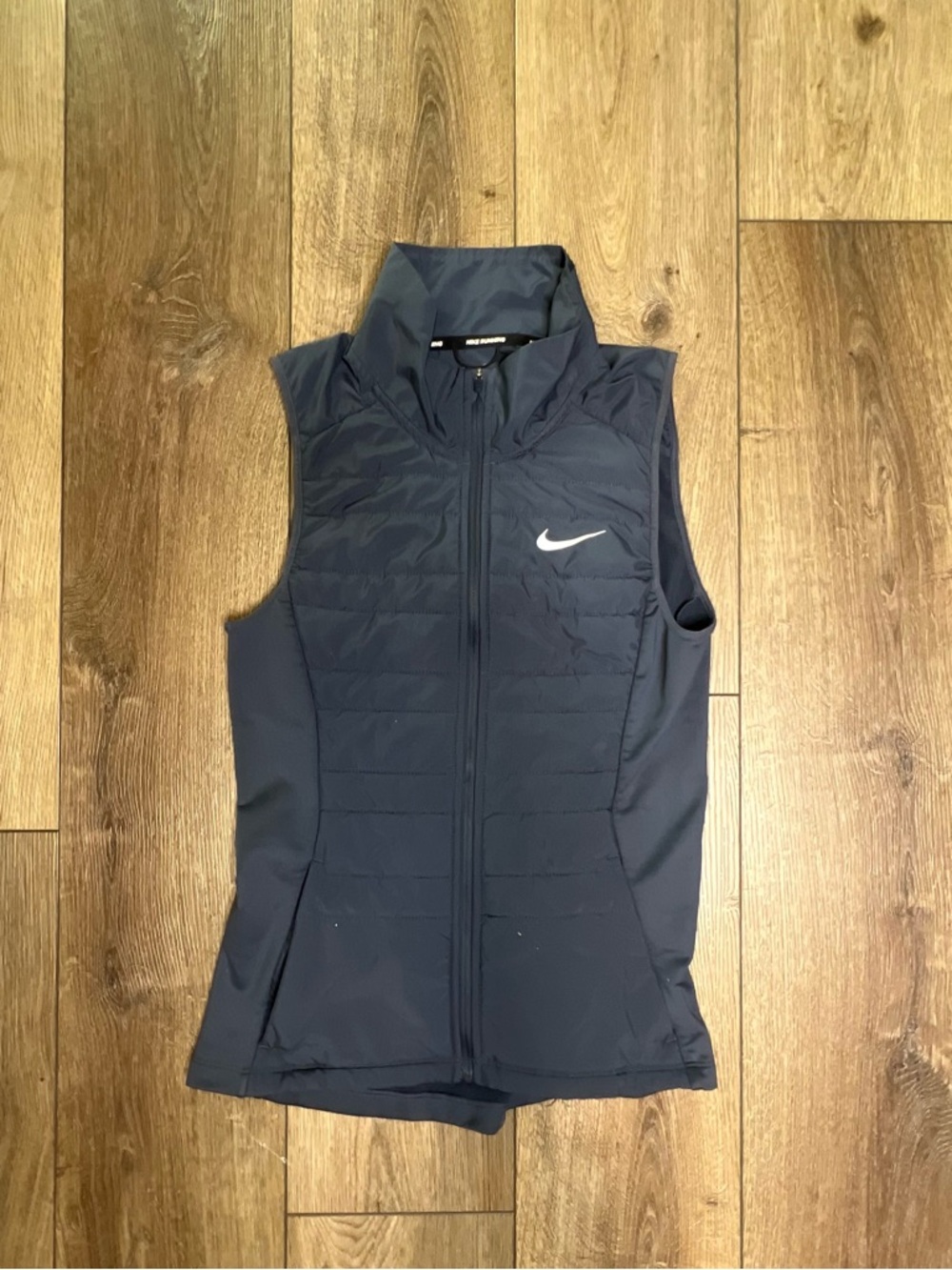 Nike Navy Quilted Sleeveless Vest with White Swoosh